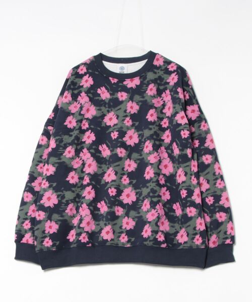 トレーナー スウェット 「HOOK」for girls 絵画調花柄総プリント