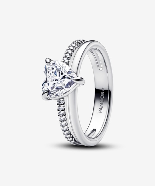 PANDORA（パンドラ） 指輪 リング ダブル バンド ハート リング