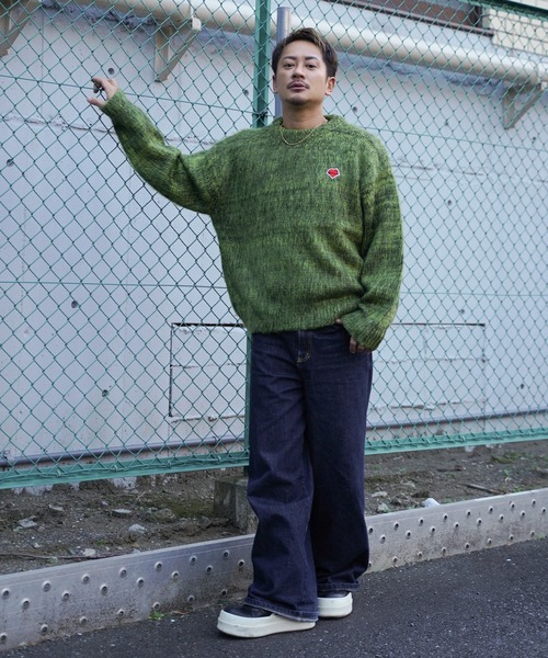 セーター ニット シャギーミックスクルービッグニット メンズ