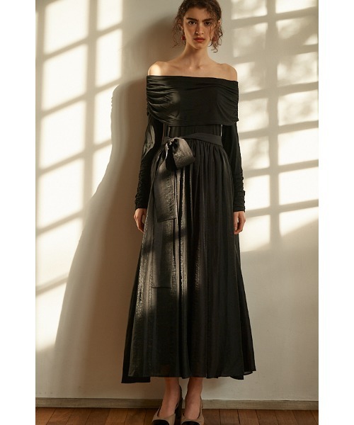 Estella.K ワンピース Della Belted Long Dress カット＆クロスロング
