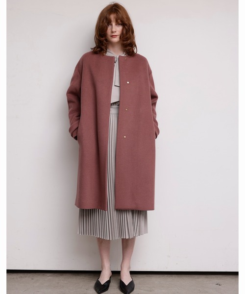 「TONAL」 ノーカラーコート 38 ベージュ レディース_画像7