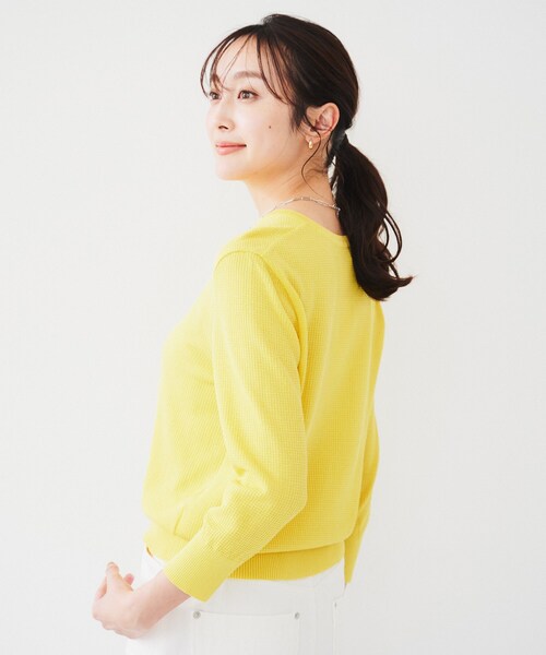 アンタイトル ニット セーター 長袖 ブランド トップス 日本製 レディース 2サイズ イエロー UNTITLED UNTITLED（アンタイトル） ニット セーター 「配色カラー/アンサンブル