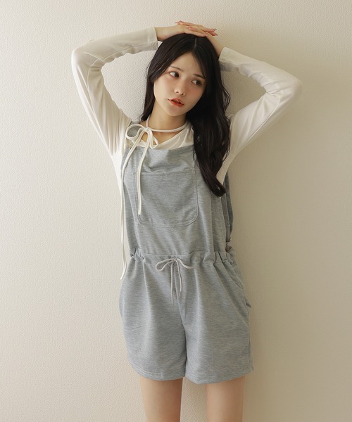 M DOLLY サロペット オーバーオール drawstring half overalls/ドロー