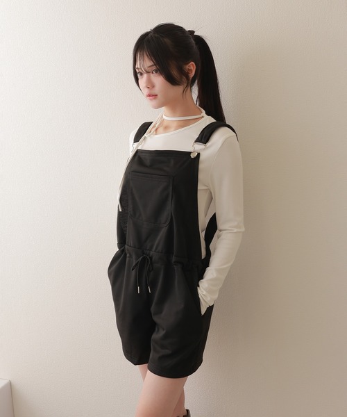 M DOLLY サロペット オーバーオール drawstring half overalls/ドロー