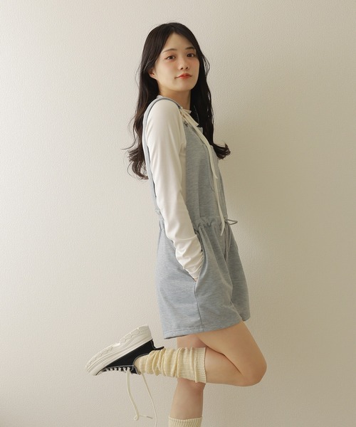 M DOLLY サロペット オーバーオール drawstring half overalls/ドロー