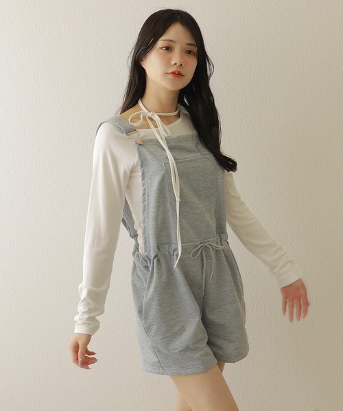 M DOLLY サロペット オーバーオール drawstring half overalls/ドロー