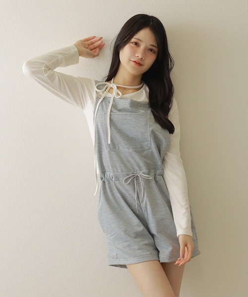 M DOLLY サロペット オーバーオール drawstring half overalls/ドロー