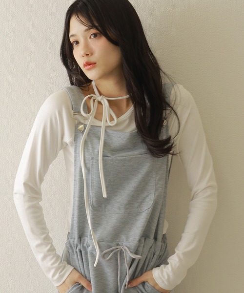 M DOLLY サロペット オーバーオール drawstring half overalls/ドロー