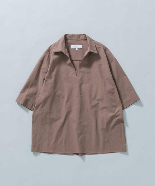 LoungeDress スキッパー半袖シャツ　Freeサイズ green label relaxing（グリーンレーベルリラクシング） シャツ