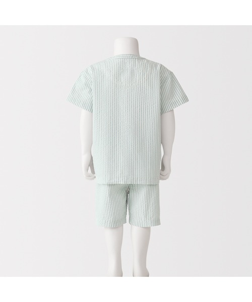 パジャマ ベビー　脇に縫い目のない　サッカー織　半袖お着替えパジャマ キッズ 子供 男の子 女の子 | 無印良品 | 05