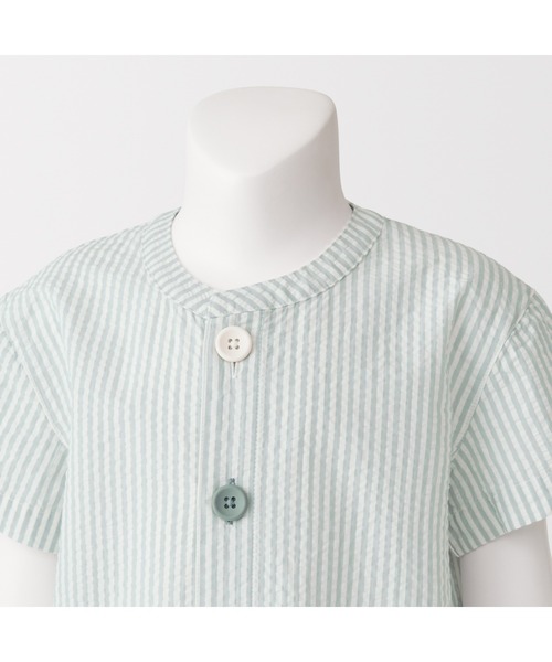 パジャマ ベビー　脇に縫い目のない　サッカー織　半袖お着替えパジャマ キッズ 子供 男の子 女の子 | 無印良品 | 06