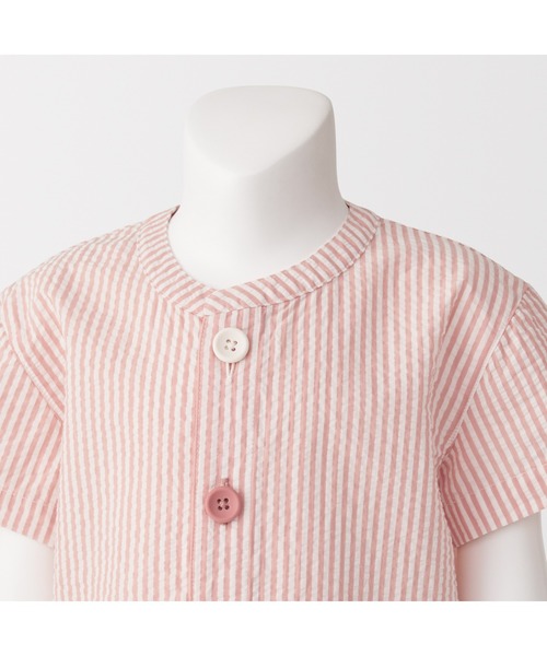 パジャマ ベビー　脇に縫い目のない　サッカー織　半袖お着替えパジャマ キッズ 子供 男の子 女の子 | 無印良品 | 16