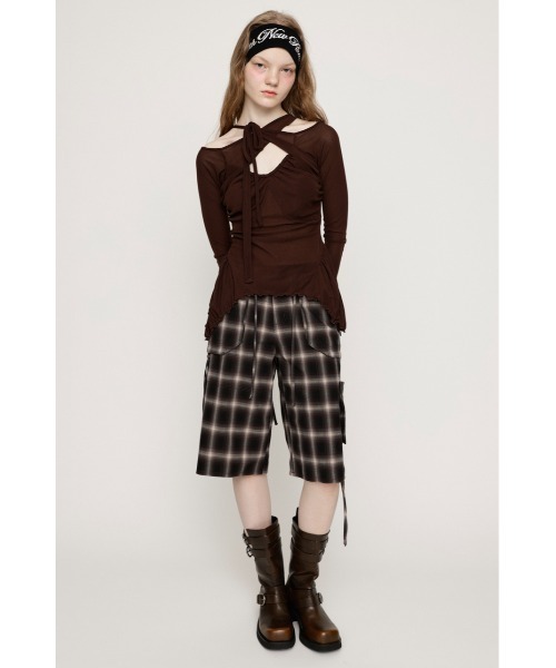 SLY tシャツ ASYMMETRY DESIGN MESH TOPS アシンメトリー