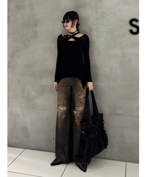 AMISH 売れ筋商品|||アミッシュ Tシャツ トップス レディース Tops Black アッパーハイツ upper hights PETIT TEE （BLACK