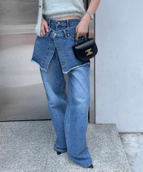 [N.s] обработка Denim брюки M голубой женский 