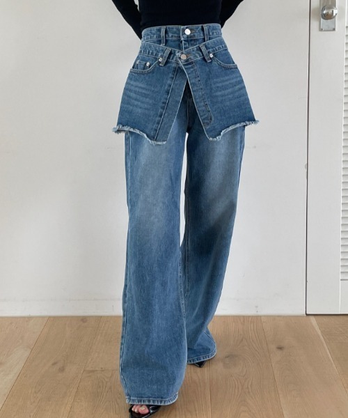 [N.s] обработка Denim брюки M голубой женский 