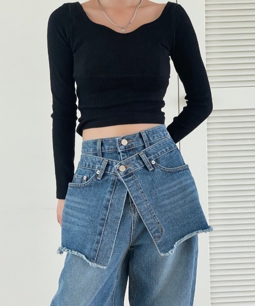 [N.s] обработка Denim брюки M голубой женский 