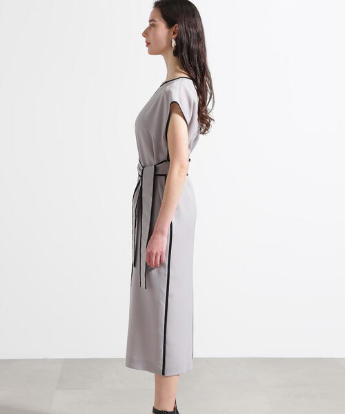 PINKY&DIANNE カラーミックスワンピース ドッキングワンピース　ベルト PINKY&DIANNE ワンピース ベルト付きバイカラーワンピース