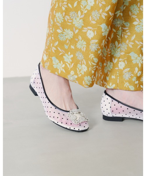 パンプス チュール ドット ビジュー フラット : ZOZOTOWN Yahoo!店
