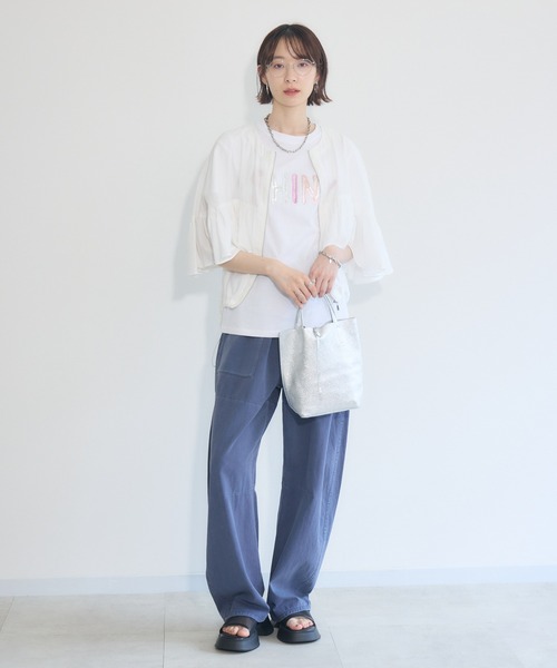 新品 PaulineBleu 裾ドロスト付フリルブルゾン F 6/8(日)まで予約販売 》6/20以降入荷 / 裾ドロスト付フリル