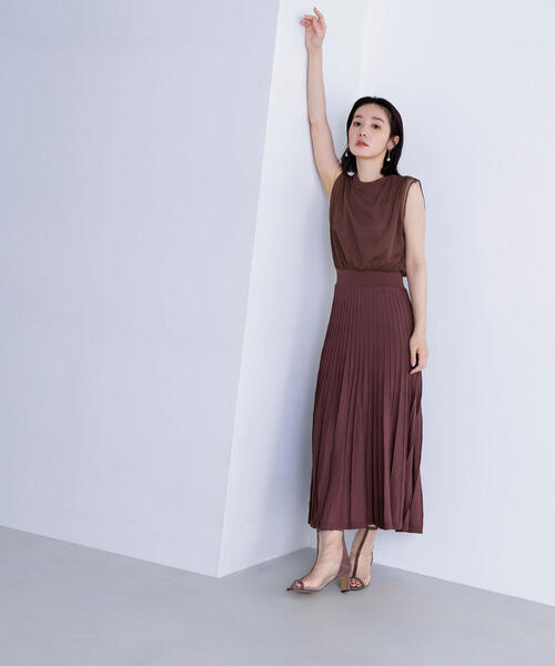 韓国♡愛される 綺麗め♡ チュール ドッキング リボン ニット ワンピース 上品 NATURAL BEAUTY BASIC ワンピース チュールドッキングニット