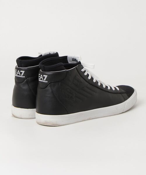 EMPORIO ARMANI　ブラックハイカットスニーカー EMPORIO ARMANI 「EMPORIO ARMANI」 ハイカットスニーカー 44