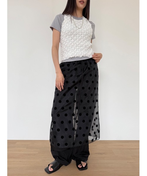 Didot.showroom スカート 「DIDOT.」ドットオーガンジーレイヤードSK