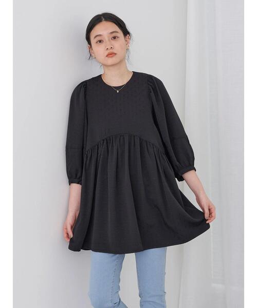 「AMERICAN HOLIC」 半袖チュニック M ブラック レディース