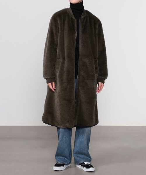 「LE GLAZIK」 コート 36 ダークブラウン レディース_画像3