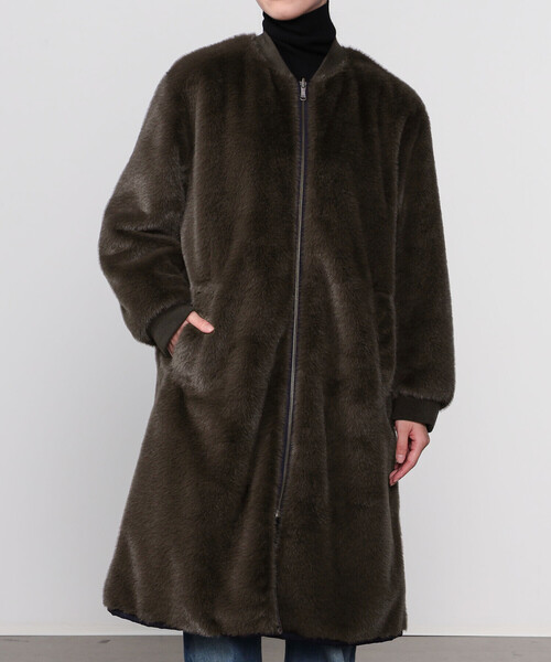 「LE GLAZIK」 コート 36 ダークブラウン レディース_画像4