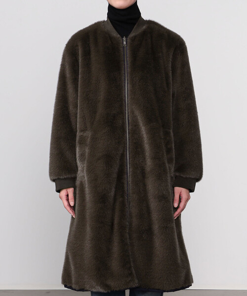 「LE GLAZIK」 コート 36 ダークブラウン レディース_画像5