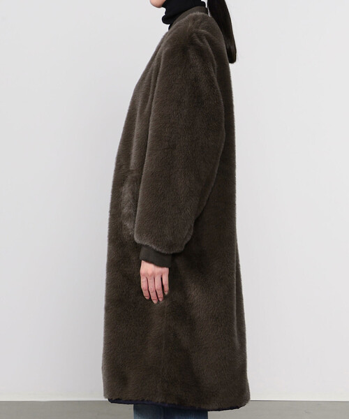 「LE GLAZIK」 コート 36 ダークブラウン レディース_画像6