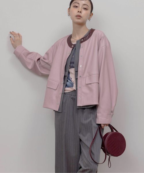 【極美品】Eimee Law バックプリーツジャケット バックプリーツ微配色ジャケット Eimee Law│Eimee Law