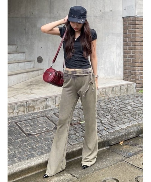 LAGUA GEM（ラグアジェム） スウェットパンツ ジャージ WASH FLARE