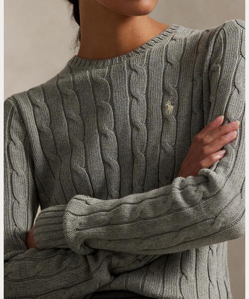 POLO RALPH LAUREN ケーブルニット グレー　L 1 ポロ ラルフ ローレン POLO RALPH LAUREN ケーブルニット