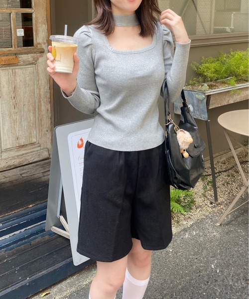 Mejoul パンツ 「2025秋冬新作」ウールライクワイドレッグス イージー