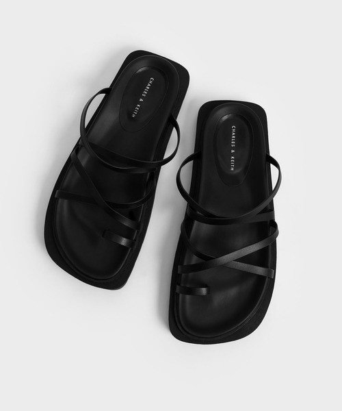 「CHARLES & KEITH」 フラットサンダル 25.5cm オレンジ レディース_画像5