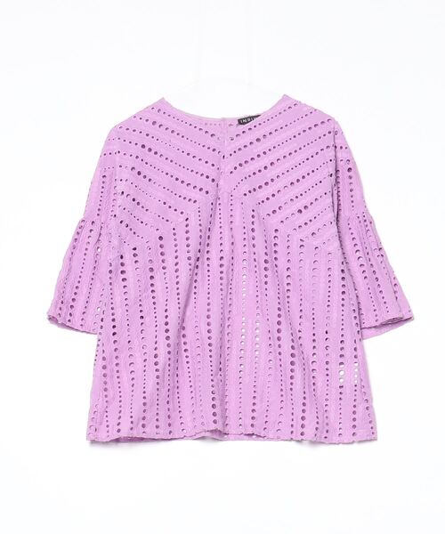 INDIVI（インディヴィ） 7分袖ブラウス 38 パープル レディース