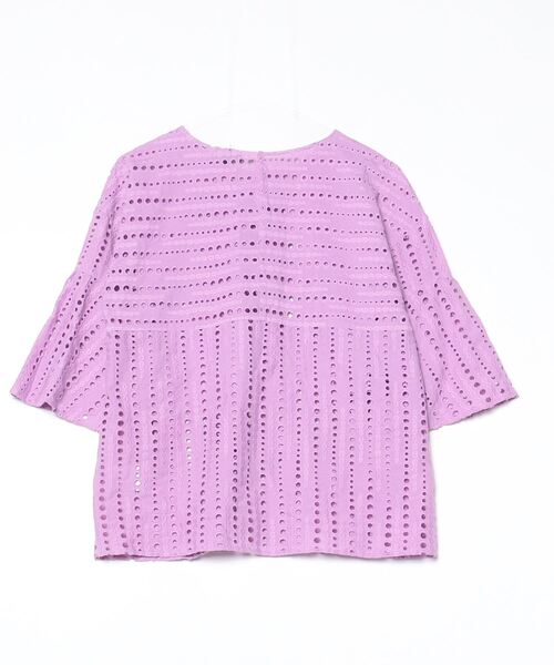 INDIVI（インディヴィ） 7分袖ブラウス 38 パープル レディース