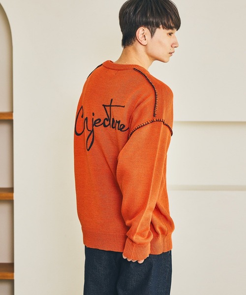 LAKOLE（ラコレ） セーター ニット 配色バック刺繍ニットプルオーバー