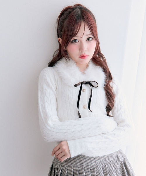 OLIVE des OLIVE（オリーブデオリーブ） カーディガン ファーティ