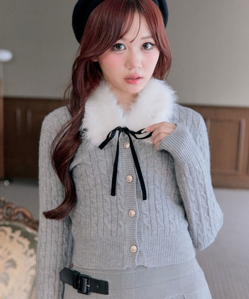 OLIVE des OLIVE（オリーブデオリーブ） カーディガン ファーティ