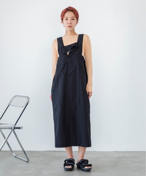ロング スカート フォルデッドジャンパースカート