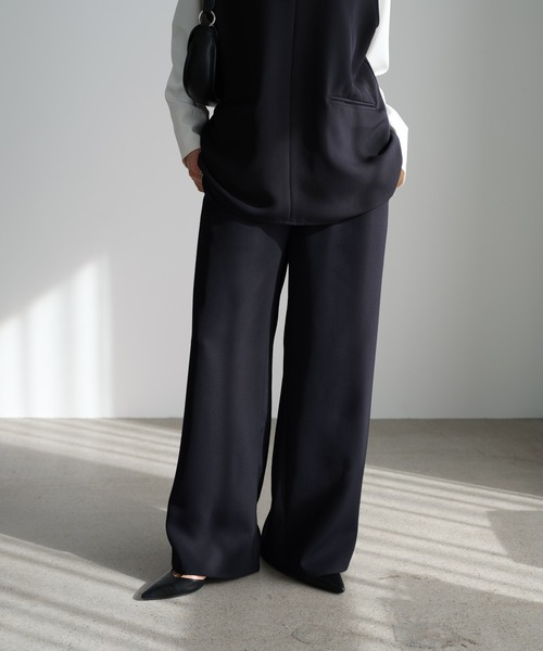 evernavy パンツ 「新サイズ追加」ポケット付きイージーワイドパンツ