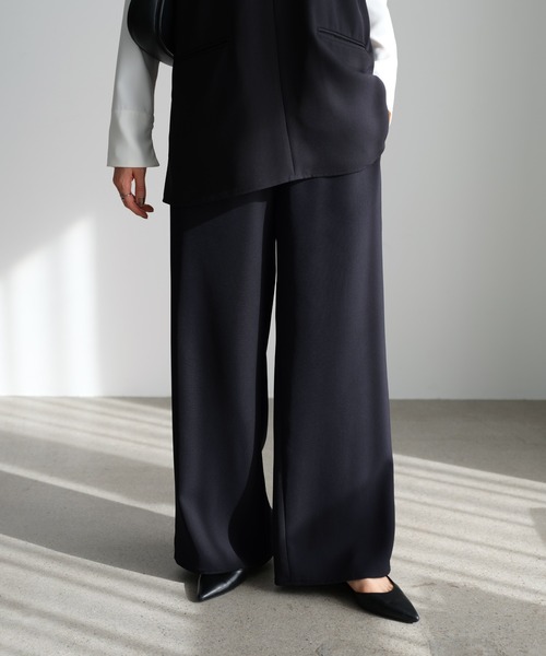 evernavy パンツ 「新サイズ追加」ポケット付きイージーワイドパンツ