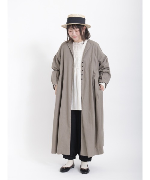 Samansa Mos2（サマンサモスモス） ノーカラーコート フリ- モカ