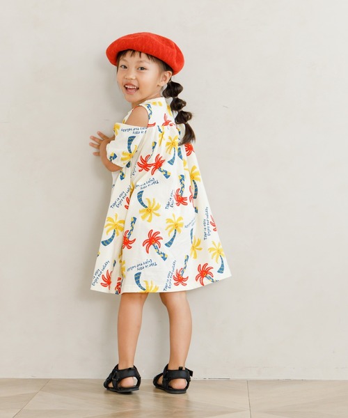 「MAKE YOUR DAY」 「KIDS」半袖ワンピース 110 オレンジ キッズ_画像2