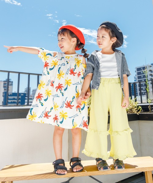 「MAKE YOUR DAY」 「KIDS」半袖ワンピース 110 オレンジ キッズ_画像4