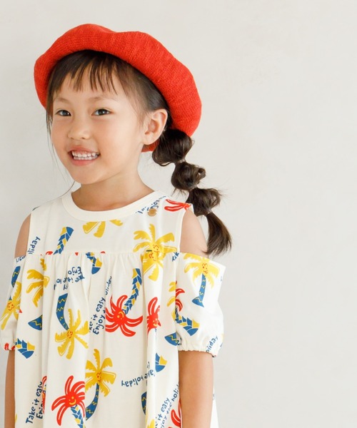 「MAKE YOUR DAY」 「KIDS」半袖ワンピース 110 オレンジ キッズ_画像7