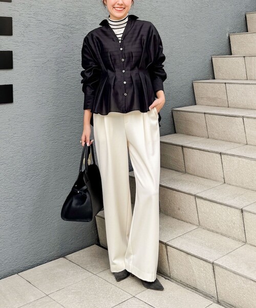 NOLLEY'S（ノーリーズ） パンツ ウォッシャブル裏起毛イージーワイド